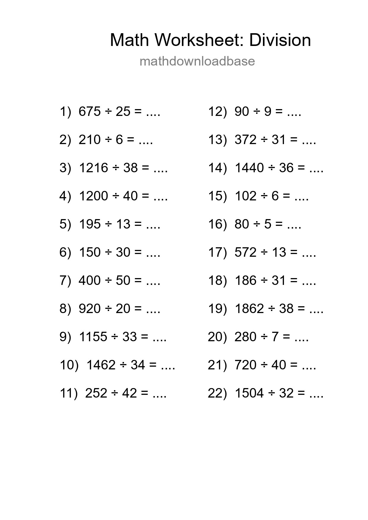 Free 22 Division Math Worksheet For Grade 2 - Part 180