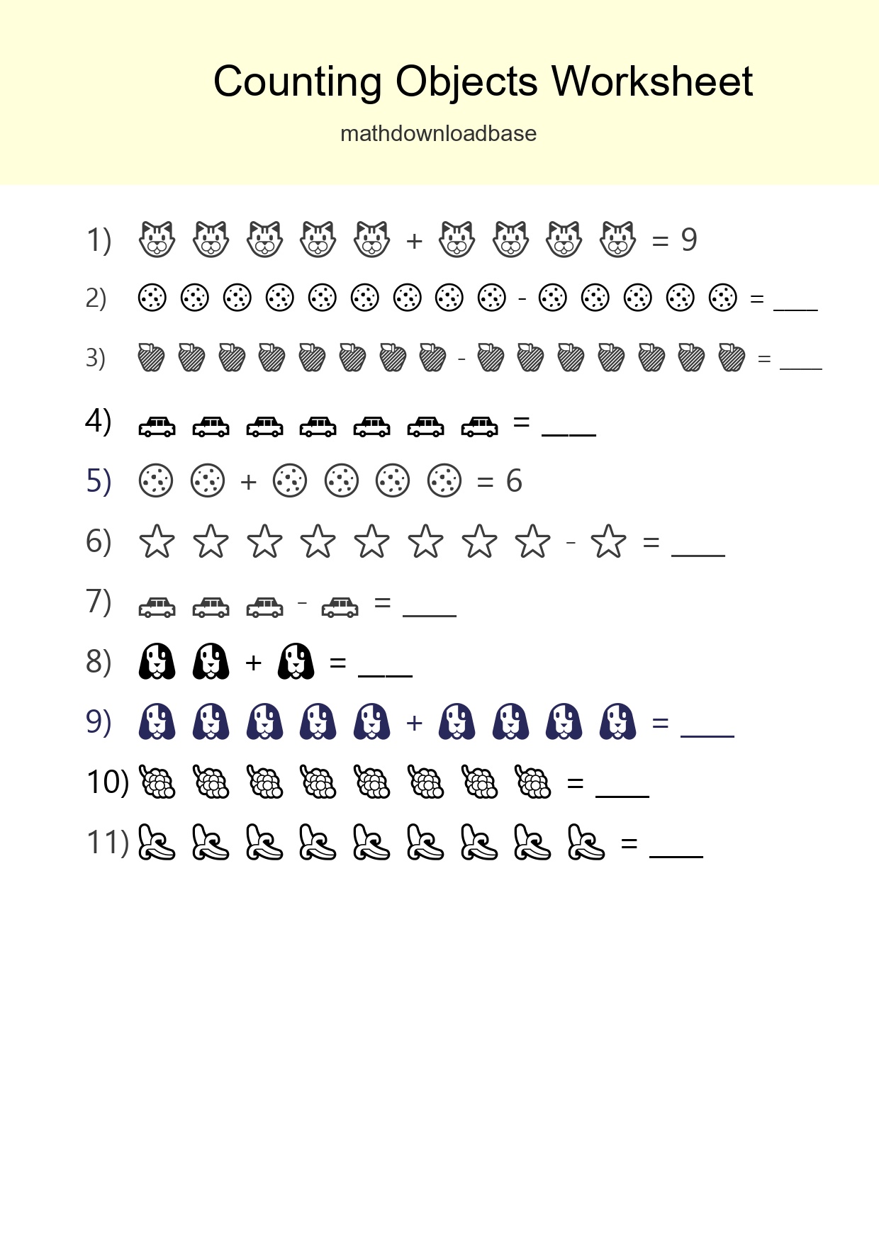 Free Counting Objects Worksheet For Kindergarten - Part 25