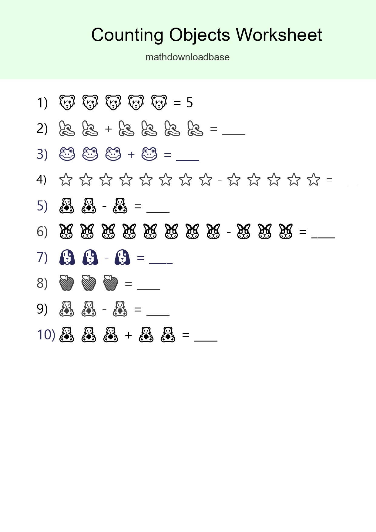 Free Counting Objects Worksheet For Kindergarten - Part 91