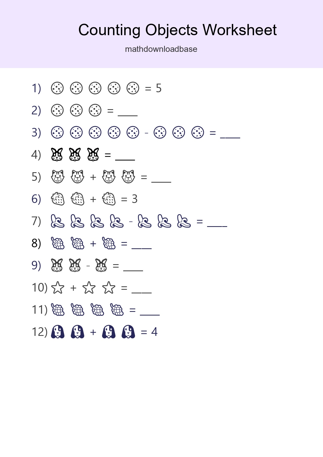 Free Counting Objects Worksheet For Pre-K - Part 157