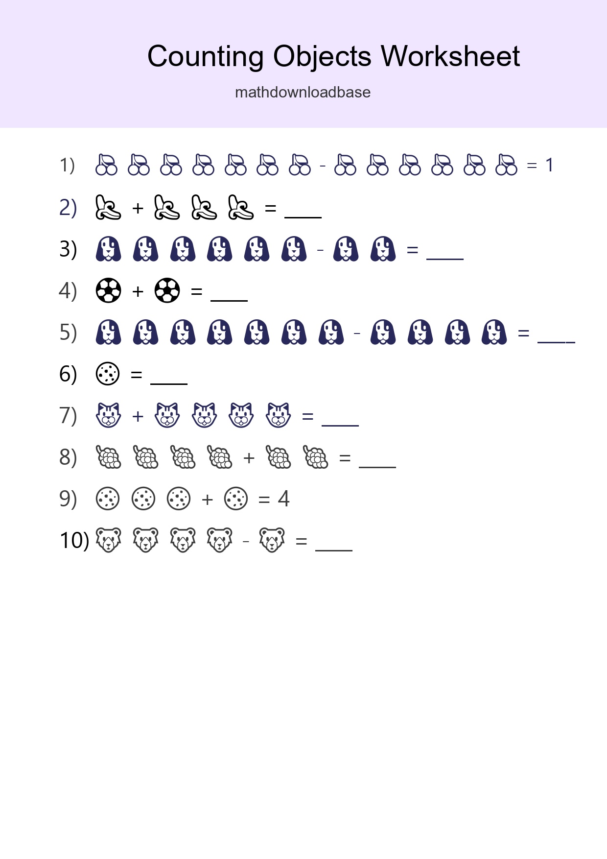 Learn Counting With Pictures Worksheet (Kindergarten) - Part 256
