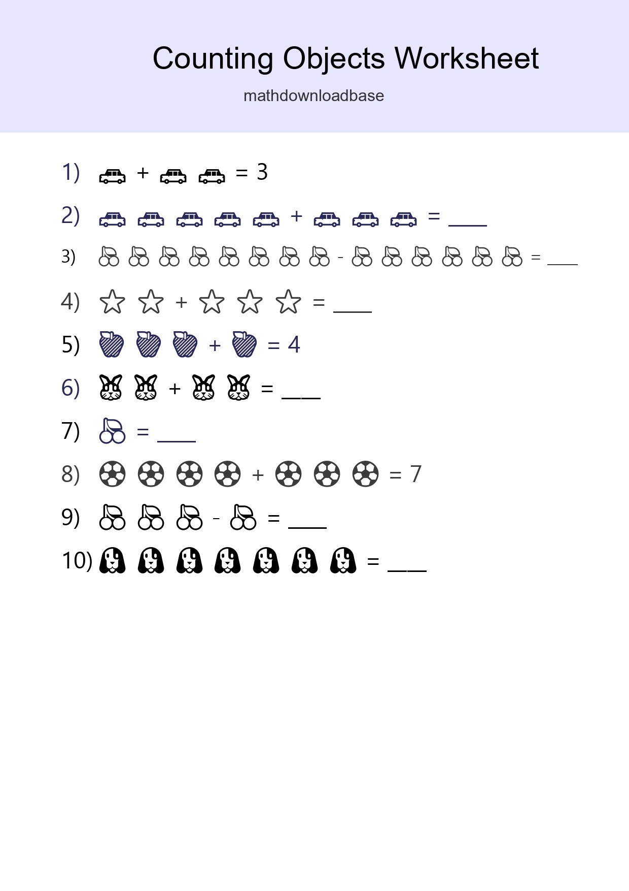 Learn Counting With Pictures Worksheet (Kindergarten) - Part 80