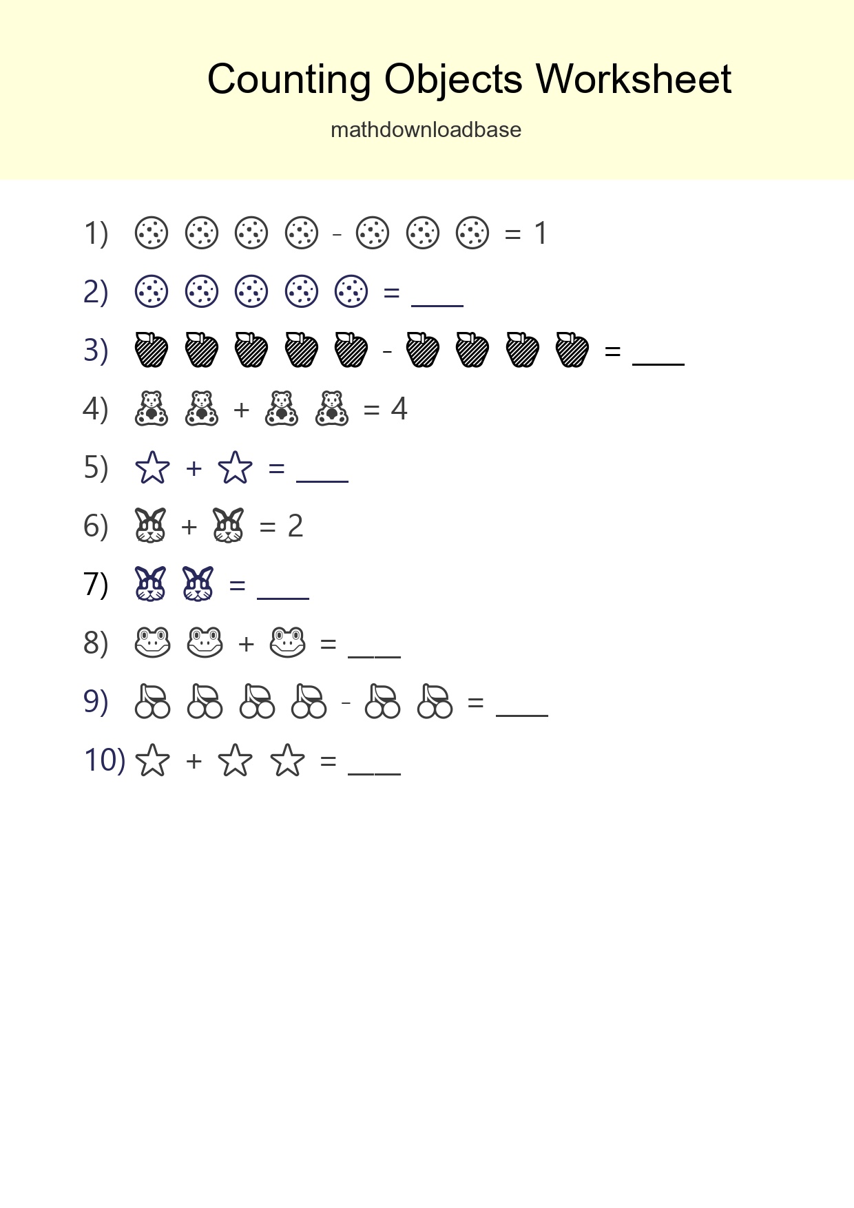 Pre-K Count The Objects Worksheet - Part 212